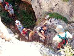 Una de las cascadas secas que tuvimos que superar